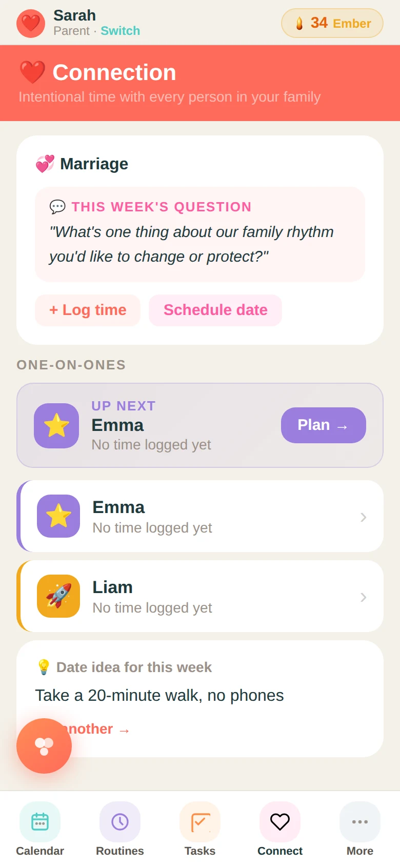 Family Basecamp connection tab