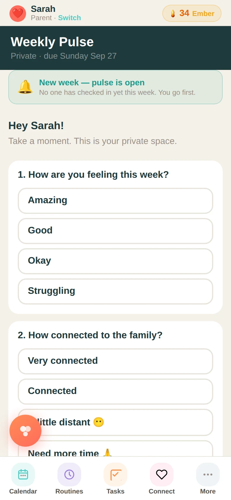 Family Basecamp pulse tab