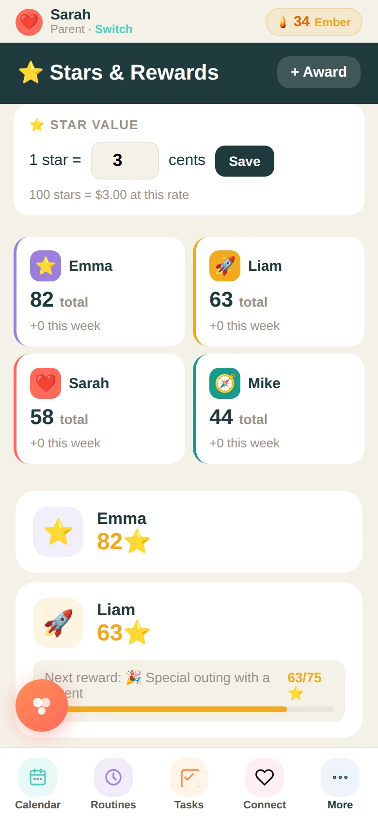 Family Basecamp stars and goals