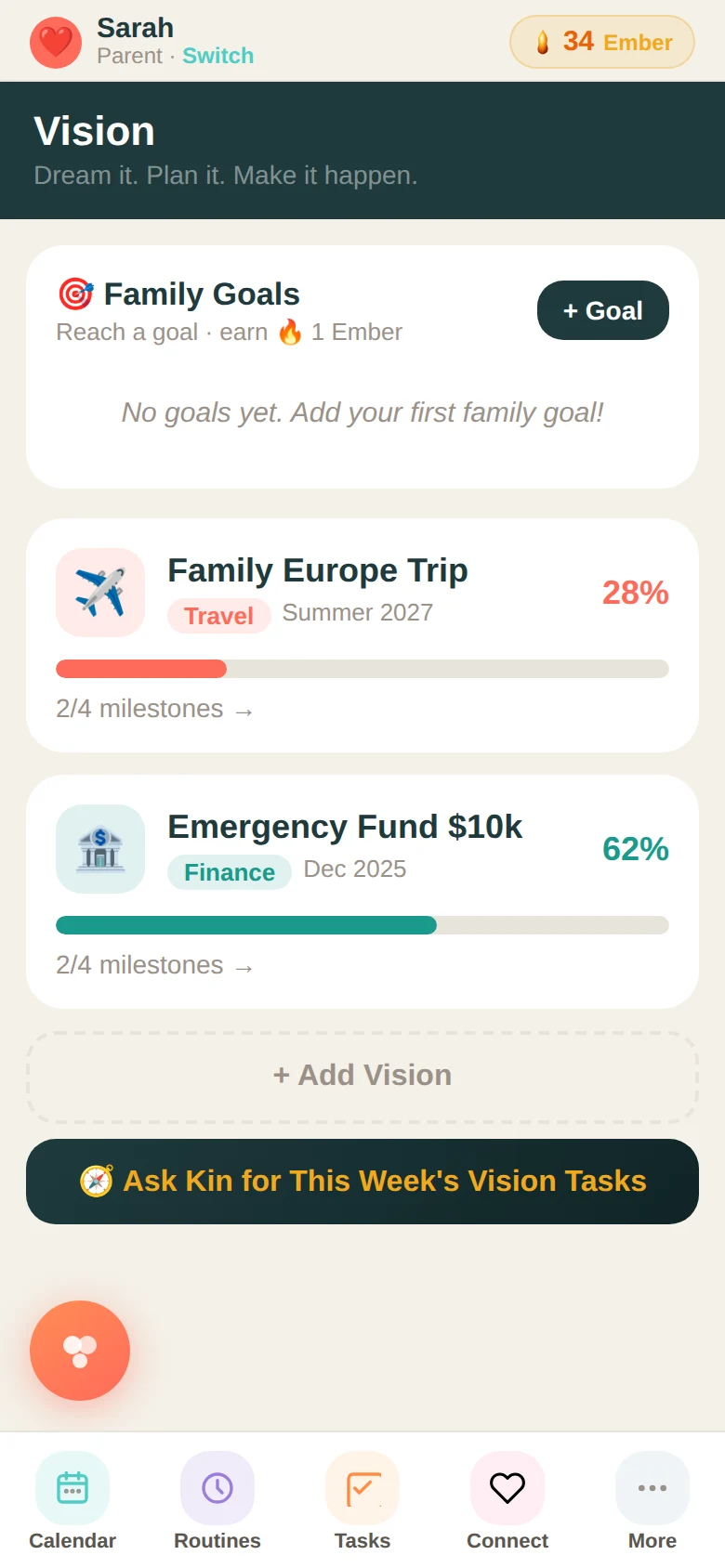 Family Basecamp Vision tab